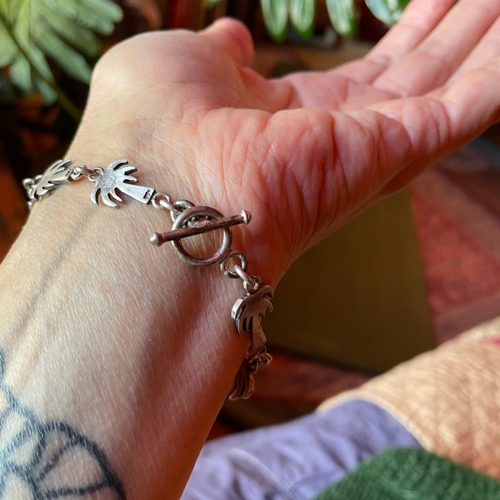 Vintage Sterling Silver 925
Palm Tree Toggle Bracelet - Picture 6 of 8